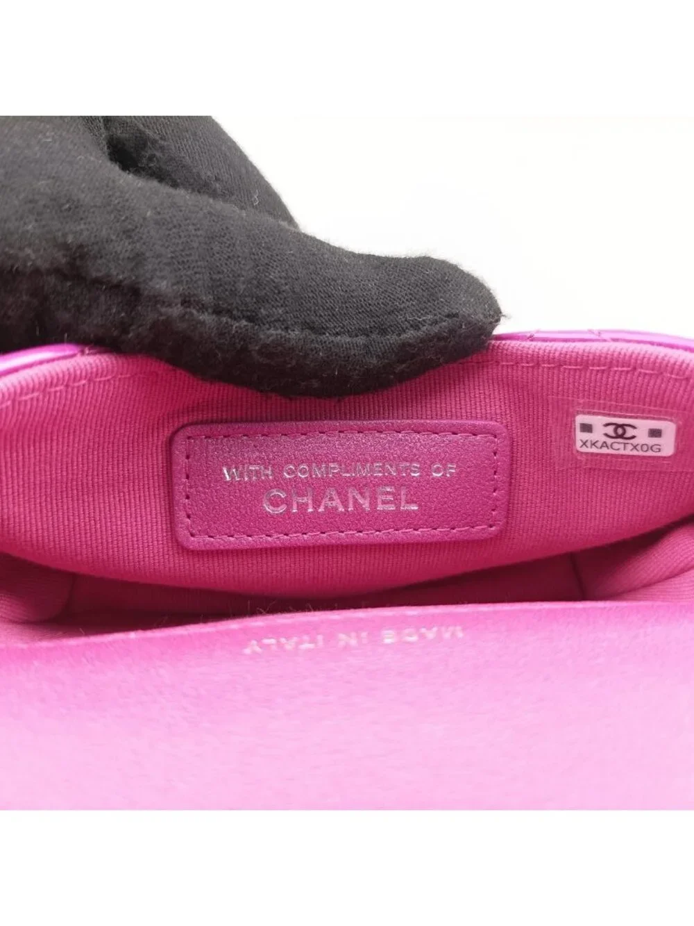 Chanel Quilted CC Logo Years Rose Red Patent